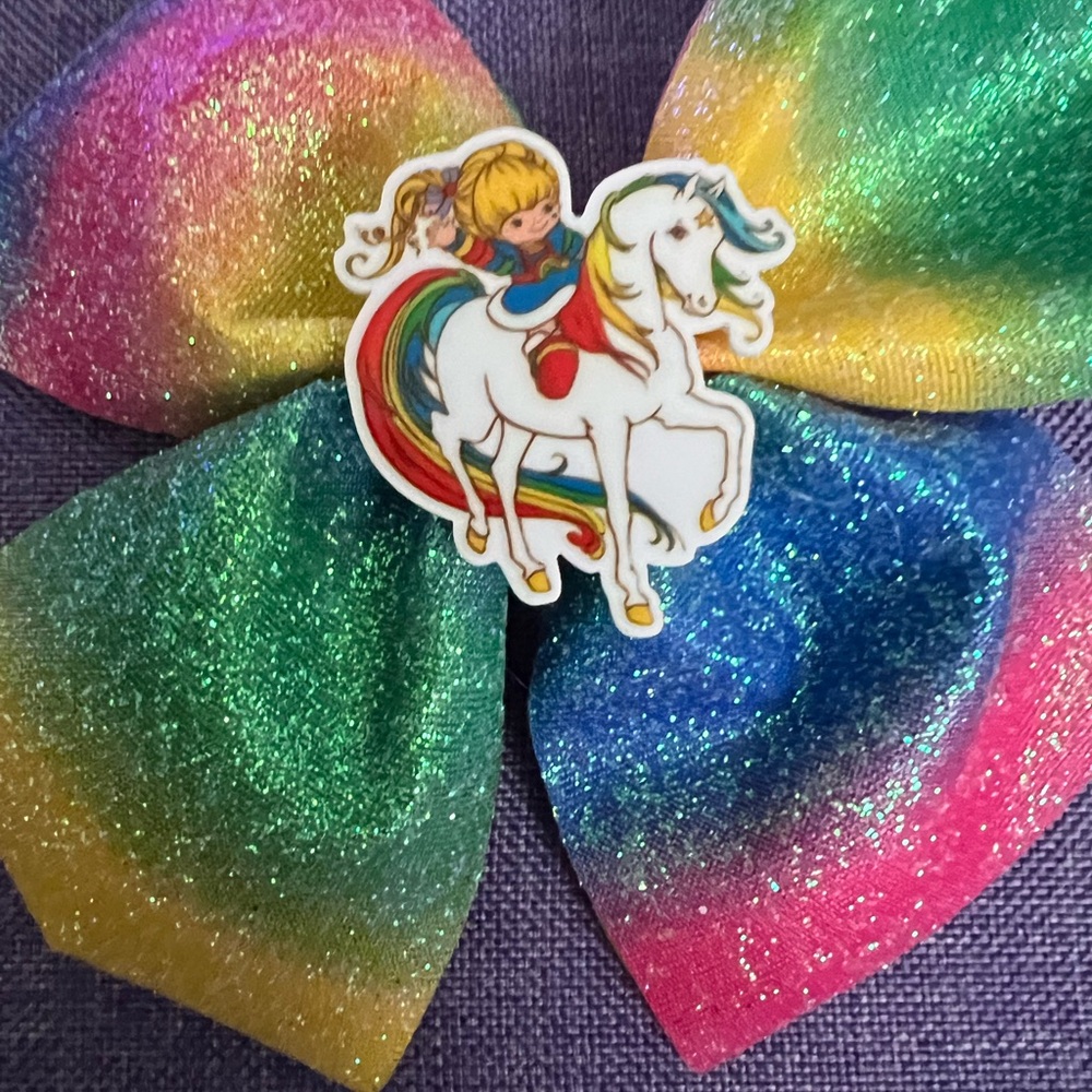 🎀 Rainbow Brite Cartoon Hair Bow Barrette Clip 🎀 6” - Picture 5 of 6